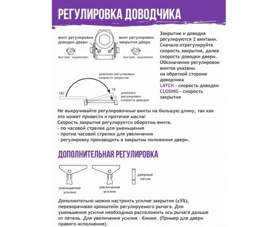 Доводчик НОРА-М 4ST 25-120 кг бел. 16645 – изображение 2