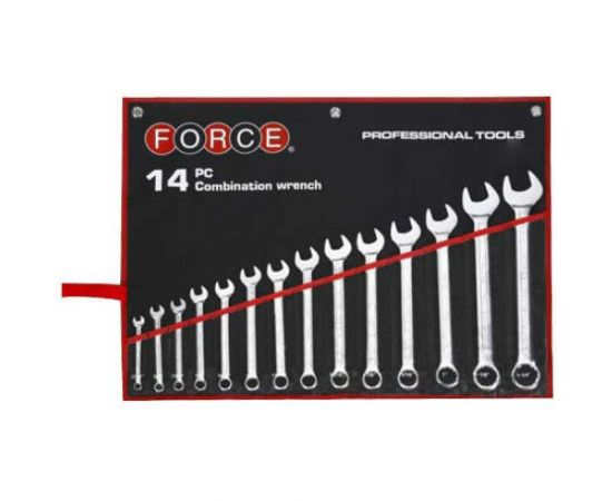 Набор дюймовых комбинированных ключей 14 предметов FORCE 5141SC 