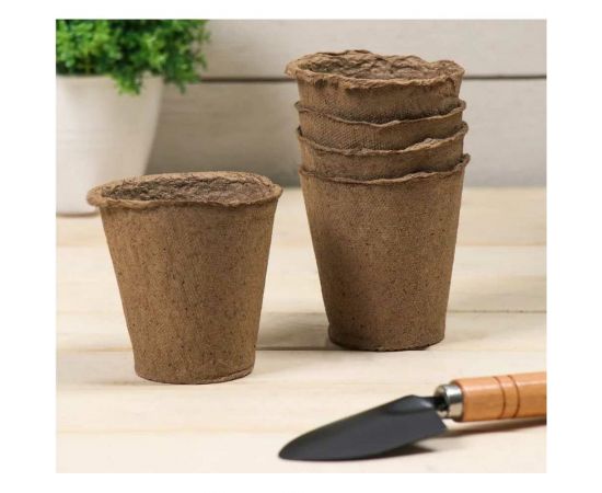 Набор торфяных горшочков ЛЕТО диам. 110 мм, высота 100 мм, 20 шт. 21911 