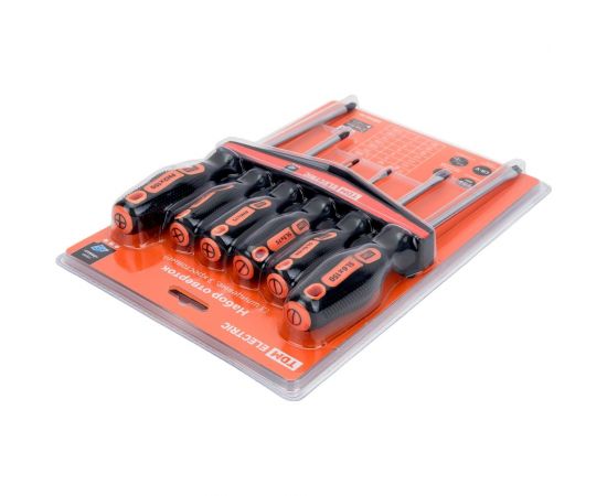 Набор отверток TDM Алмаз 6 шт. SL3x755x1006x150, PH0х751x1002x150, пластиковый держатель CR-V SQ1013-0207 