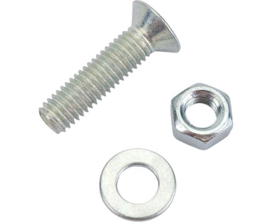 Винт с потайной головкой Невский Крепеж DIN 965 оцинк., М5x20 + гайка + шайба, 12 шт. 814062 