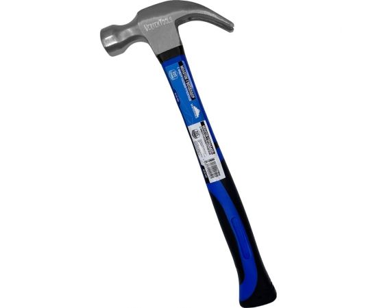 Молоток-гвоздодер vertextools 225 г, фибергласовая обрезиненная рукоятка 10-25-225 