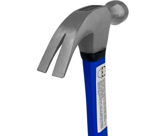 Молоток-гвоздодер vertextools 225 г, фибергласовая обрезиненная рукоятка 10-25-225 – изображение 5