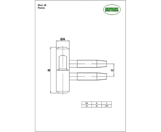 Ввертная петля Amig покрытие никель 20-16x52 H – изображение 2