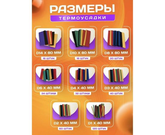 Набор термоусадочных трубок Maksimal термоусадка 328 шт 701 – изображение 3