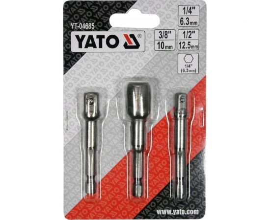 Набор адаптеров 3 шт 1/4"", 3/8"", 1/2"" YATO YT-04685 – изображение 9