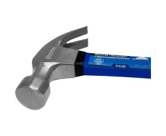 Молоток-гвоздодер vertextools 225 г, фибергласовая обрезиненная рукоятка 10-25-225 – изображение 4
