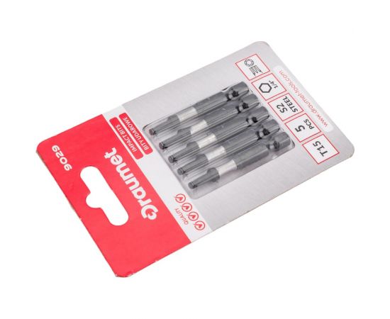 Биты ударные TORX T15, 50 мм, S2, 5 шт DRAUMET 9029 – изображение 3