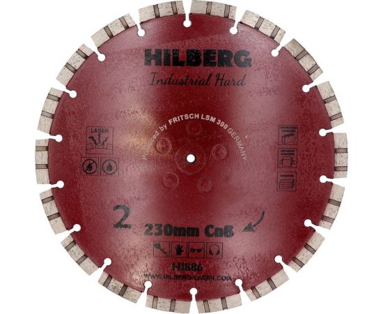 Диск алмазный отрезной Industrial Hard CnB 230 мм, 2 шт Hilberg HI886 – изображение 7