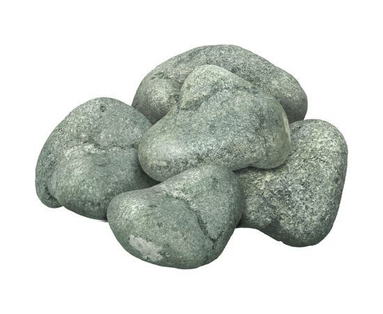 Камень Банные штучки Хакасский жадеит обвалованный, средний (70-140 мм), в коробке 10 кг 33719 