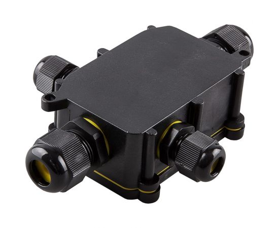 Распределительная коробка STEKKER LD524, водонепроницаемая на 4 выхода, 450V, 140x100x36, черный 49122 