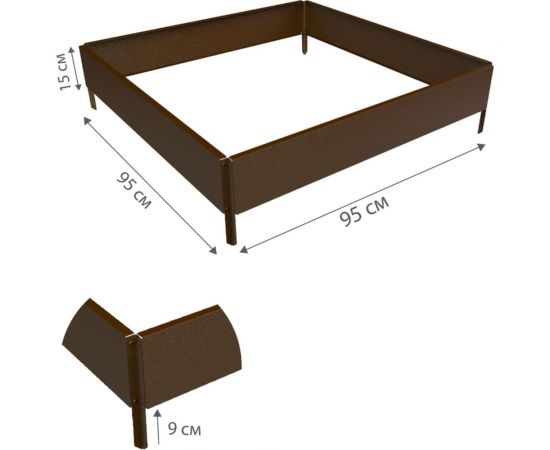 Готовая грядка Delta-Park GX 0.95х0.95 м, коричневая 30020GX_9595Br – изображение 2