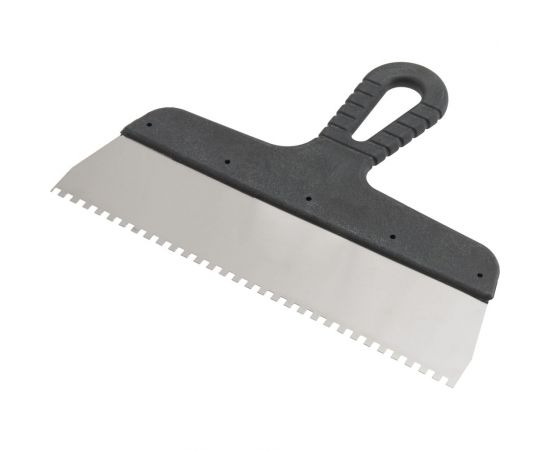 Зубчатый шпатель КЭС 4x4 мм, нержавеющая сталь, пластиковая рукоятка, 600 мм 10000038 – изображение 3
