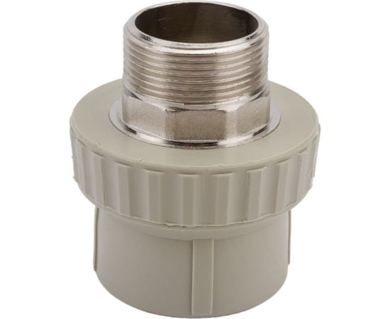 Муфта комбинированная под ключ с наружной резьбой VALFEX PP-R серая, 50 мм х1 1/2"" 10135050Г 127-0372 – изображение 2