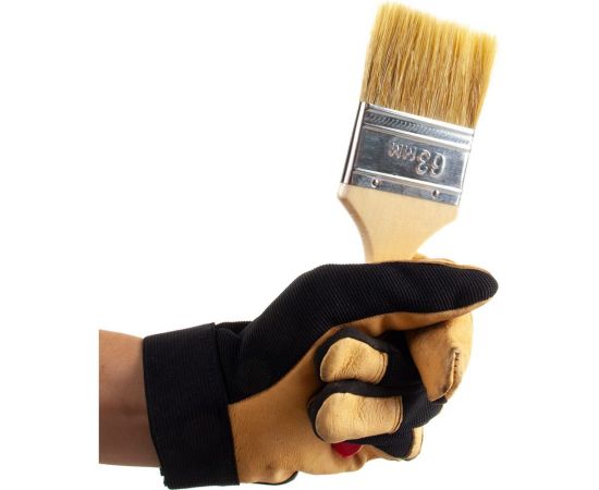 Плоская кисть Зубр УНИВЕРСАЛ-СТАНДАРТ, натуральная щетина, деревянная ручка, 63 мм 4-01001-063 – изображение 2