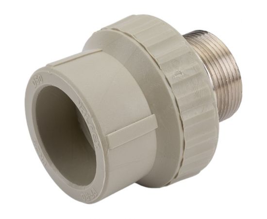 Муфта комбинированная под ключ с наружной резьбой VALFEX PP-R серая, 50 мм х1 1/2"" 10135050Г 127-0372 – изображение 4