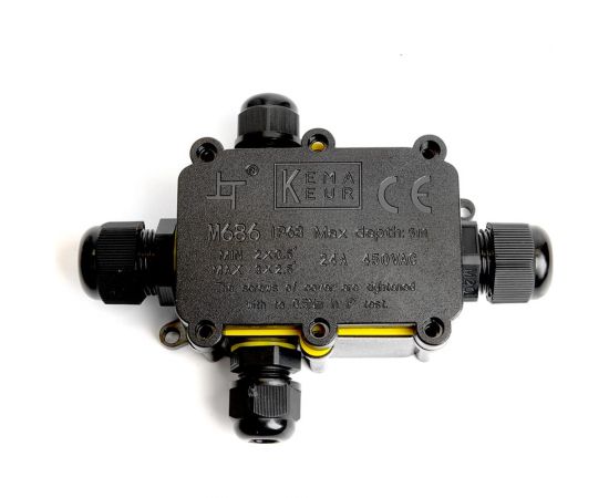 Распределительная коробка STEKKER LD524, водонепроницаемая на 4 выхода, 450V, 140x100x36, черный 49122 – изображение 7