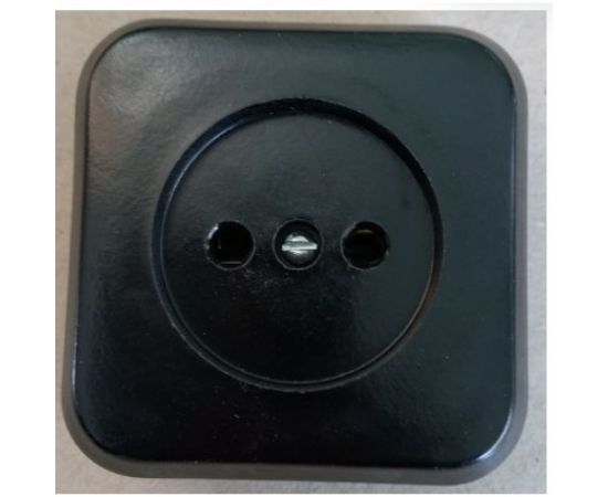 Квадратная розетка ООО Ливны-Электро РА 10-007 черная РАф 722 