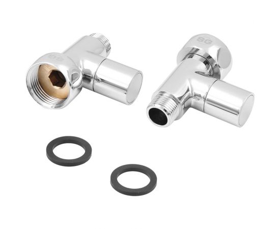 Прямой кран-вентиль SG ручка колпачок, хром, 1х3/4 г/ш, 2 шт 8831SCH0510/2 