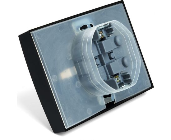 2-местная розетка STEKKER с заземлением, с крышкой, pst16-9015-03, 250В, 16а, серия эрна, черный, 49138 – изображение 6