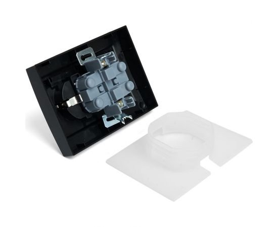 2-местная розетка STEKKER с заземлением, с крышкой, pst16-9015-03, 250В, 16а, серия эрна, черный, 49138 – изображение 5