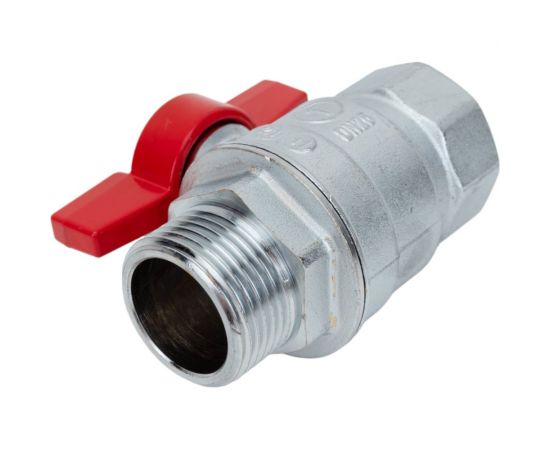 Шаровой кран Giacomini R854, 1, ВН, ручка-бабочка красная, хромированный R854X025 – изображение 4