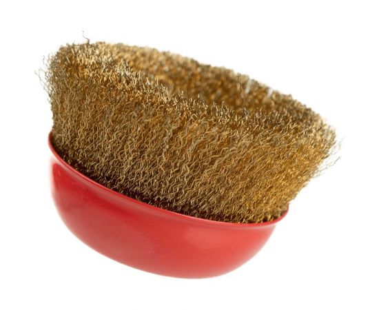 Щетка-чашка по металлу 125 мм, М14, латунная для УШМ SAMGRUPP 16208 – изображение 5