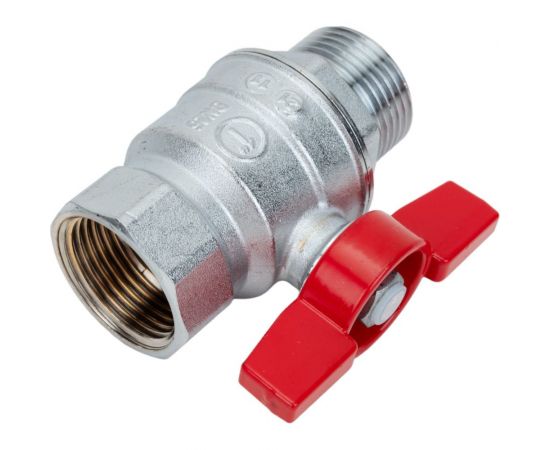 Шаровой кран Giacomini R854, 1, ВН, ручка-бабочка красная, хромированный R854X025 – изображение 3