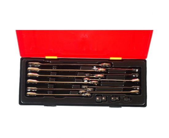 Набор комбинированных трещоточных ключей 8-19мм в кейсе 14шт JTC-K6141 – изображение 3