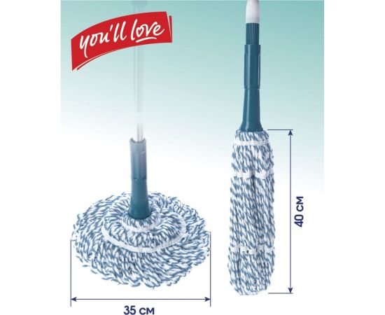 Насадка для швабры Youll love TWIST Class с механизмом отжима, из хлопка и микрофибры 75578 – изображение 3