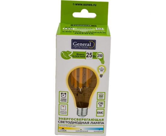 Светодиодная лампа General Lighting Systems FIL A65S-25W-E27-2700 660322 – изображение 5