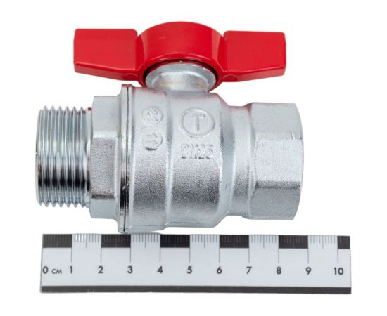 Шаровой кран Giacomini R854, 1, ВН, ручка-бабочка красная, хромированный R854X025 – изображение 2