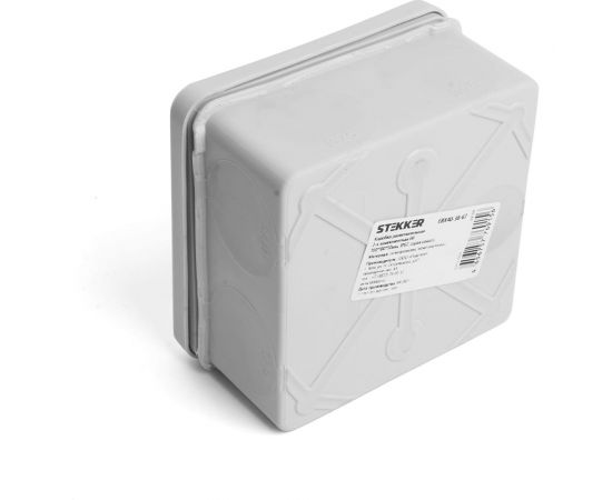 Разветвительная 2х компонентная коробка STEKKER EBX40-38-67 100х100х50мм, 8 вводов, IP67, 49198 – изображение 3