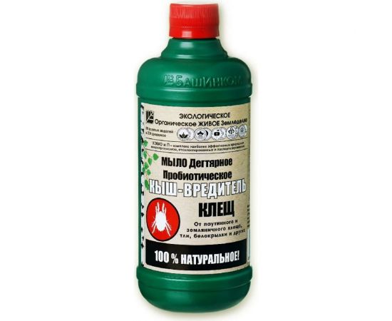 Дегтярное мыло БАШИНКОМ КЫШ-Вредитель Анти Клещ 0.5 л 00184699 
