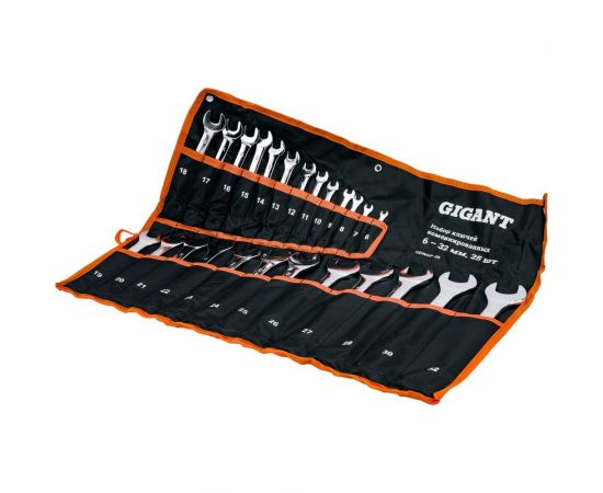 Набор комбинированных ключей Gigant 6 - 32 мм, 25шт., полированный хром GDWSP-25 – изображение 15