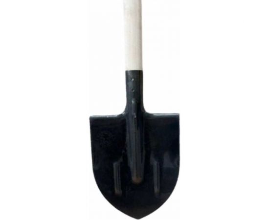 Штыковая лопата Berhau рельсовая сталь, 275x210 мм, с ребрами жесткости, деревянный черенок 100954 – изображение 2