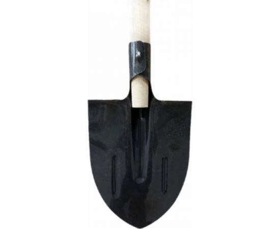 Штыковая лопата Berhau рельсовая сталь, 275x210 мм, с ребрами жесткости, деревянный черенок 100954 – изображение 3