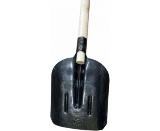 Совковая лопата Berhau рельсовая сталь, 290x235 мм, с ребрами жесткости, деревянный черенок 100953 – изображение 2