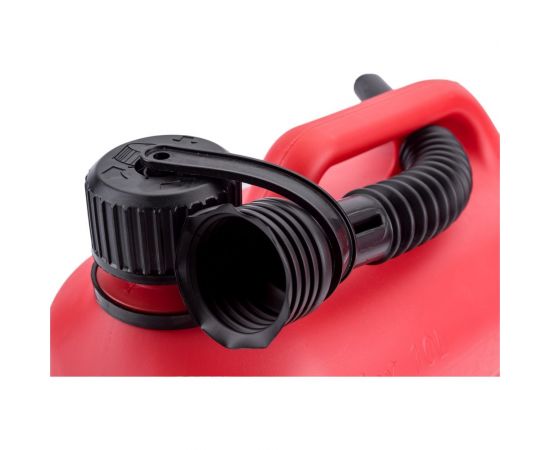 Канистра полиэтиленовая красная для ГСМ с заливным устройством 10 л REDMARK RM800010 – изображение 3