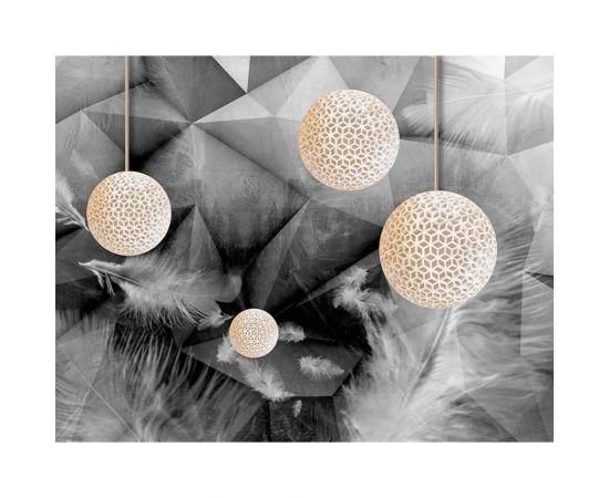 Бумажные бесшовные фотообои Verol Геометрия и перья 3D 53-БФО_04642 