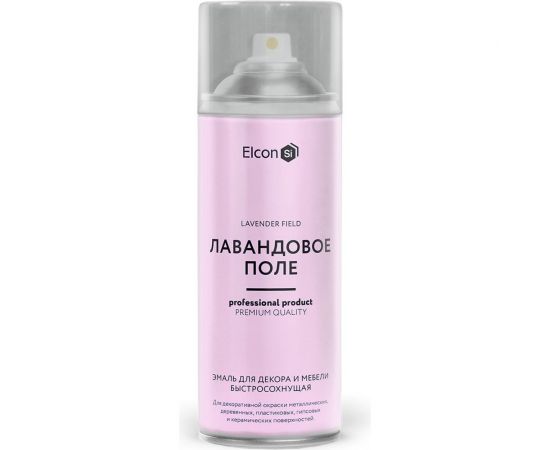 Аэрозольная краска Elcon для мебели, для декора, для металла, для пластика, для керамики, для стекла, для гипса, быстросохнущая, акриловая, лавандовое поле, 520 мл 00-00462450 