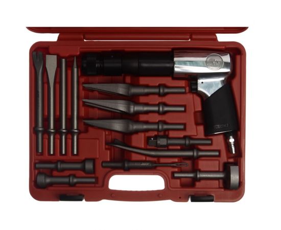 Пневмомолоток с набором зубил JTC 15 предметов 3340 – изображение 2