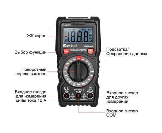 Цифровой мультиметр iCartool IC-M830L – изображение 5