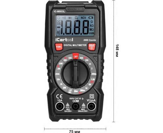 Цифровой мультиметр iCartool IC-M830L – изображение 4