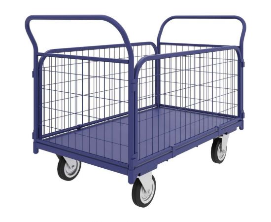 Платформенная тележка с сетчатыми бортами RUSKLAD ТС 9, 500x1000 мм, d160 мм ТС 9 160 