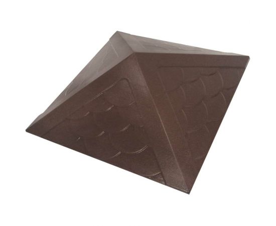 Колпак на столб забора ООО ТК ""Титан"" Тетто Элит Чешуя (385x385 мм; шоколад) 444418ЧШЭ 