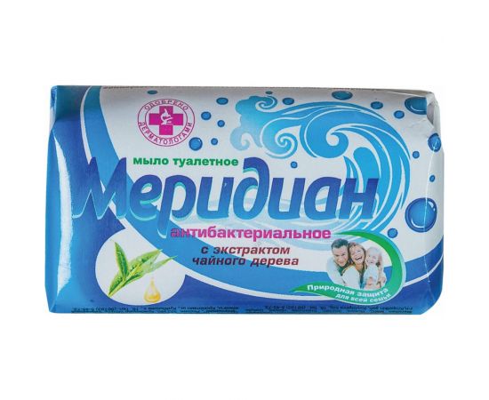 Антибактериальное туалетное мыло МЕРИДИАН 100 г, экстракт чайного дерева, бумажная упаковка 606816 