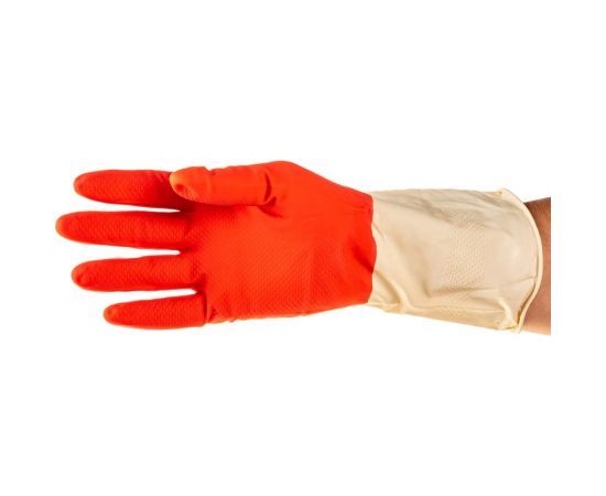 Хозяйственные латексные перчатки UNITRAUM красно-белые, р. M/8 UN-WJHDB6508 