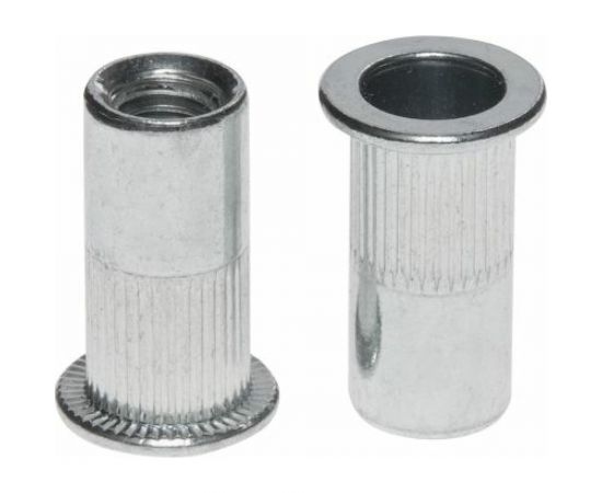 Резьбовая заклепка STARFIX М6 цилиндрический бортик, белый цинк, 25 шт. SMZ1-48528-25 