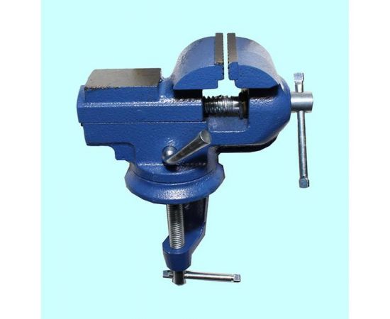 Слесарные тиски CNIC 60 мм поворотные настольные с наковальней, крепление струбциной LT86003 69802 